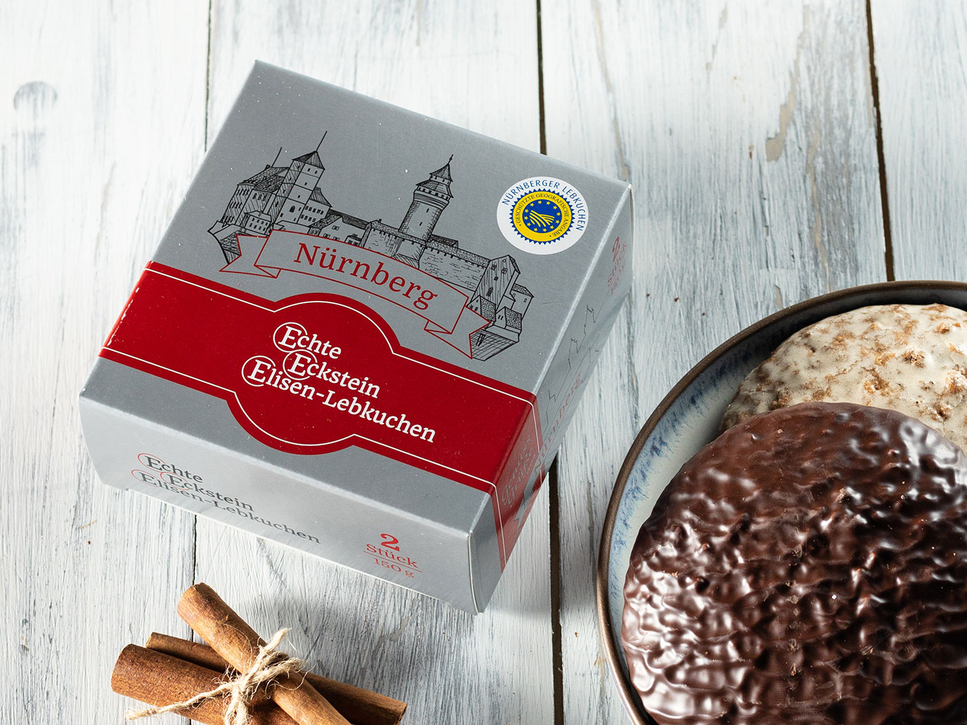 Präsentkarton 2 Stück Echte Eckstein Elisenlebkuchen gemischt g.g.A.