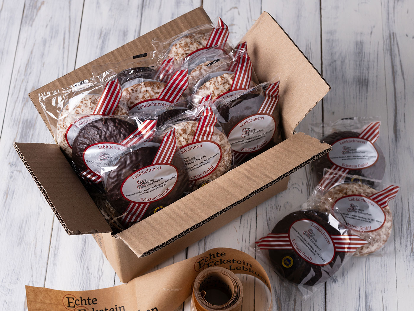 Versandkarton Echte Eckstein Elisen-Lebkuchen schokoliert